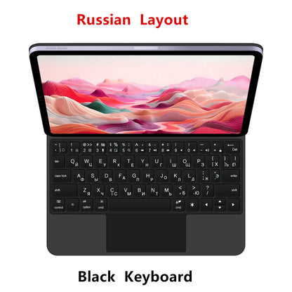 Backlit Magic Keyboard Case for iPad Pro 11/13" (2024 M4) & iPad Air M2 – Smart Folio Cover