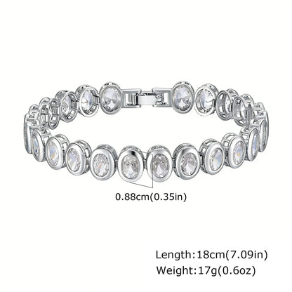14K Gold Plated Paperclip Chain Bracelet with Cubic Zirconia Chunky Adjustable Link Jewelry for Women