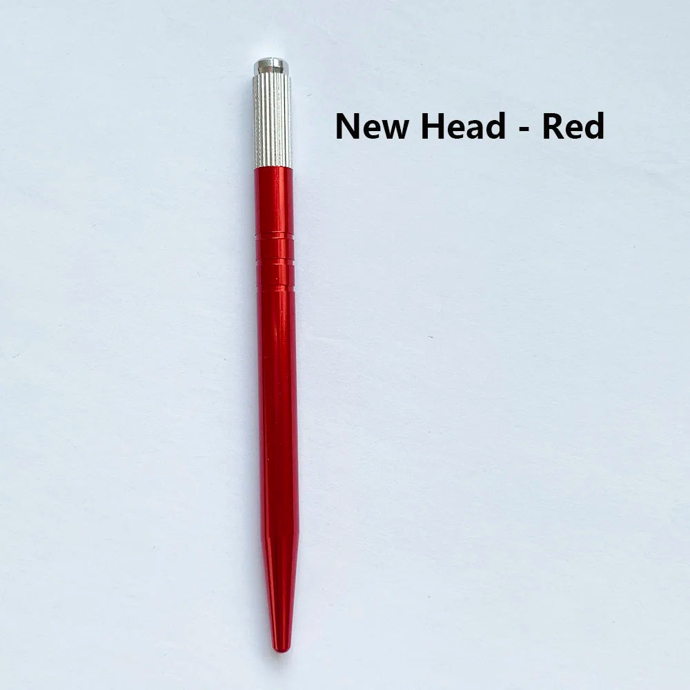 10pcs Permanent Makeup Eyebrow Tattoo Pens — Manual Tebori Microblading Stainless Steel Lock-Pin Tools