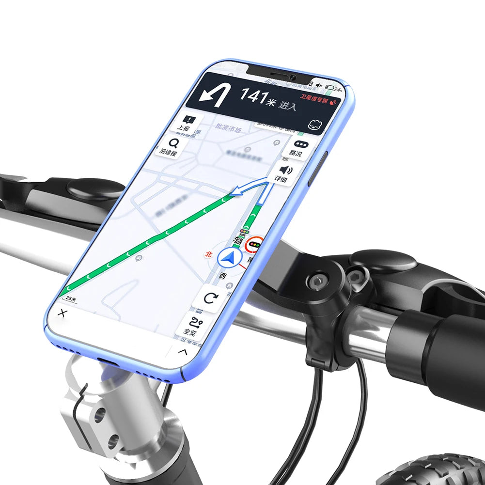 QUAD-LOCK Motorcycle & Bike Phone Holder — 360° Rotatable Navigation Stand with Secure Mount Bracket