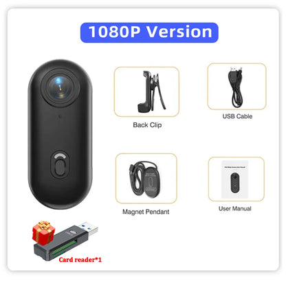 Mini 1080P/4K Magnetic POV Camera - Pocket Vlog Body Chest Recorder with WiFi, Waterproof Design for Sports, Cycling and Helmet Use