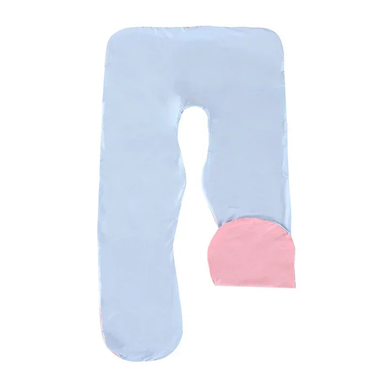 Cotton Maternity U-Shaped Body Pillow Case – 140/150cm Removable & Washable Cover for Pregnancy Support