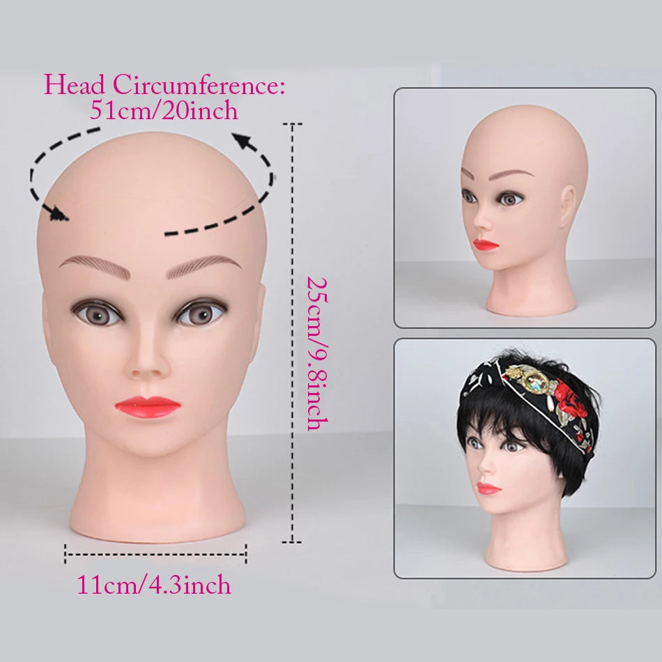 Mannequin Head Wig Stand — Adjustable Tripod Holder for Wig Making, Display, and Cosmetology Training