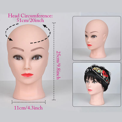 Mannequin Head Wig Stand — Adjustable Tripod Holder for Wig Making, Display, and Cosmetology Training