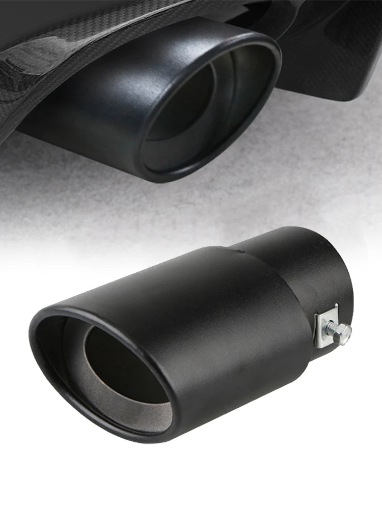 2.5" Stainless Steel Car Exhaust Muffler Tip – Chrome Rear Tail Pipe for Most Cars