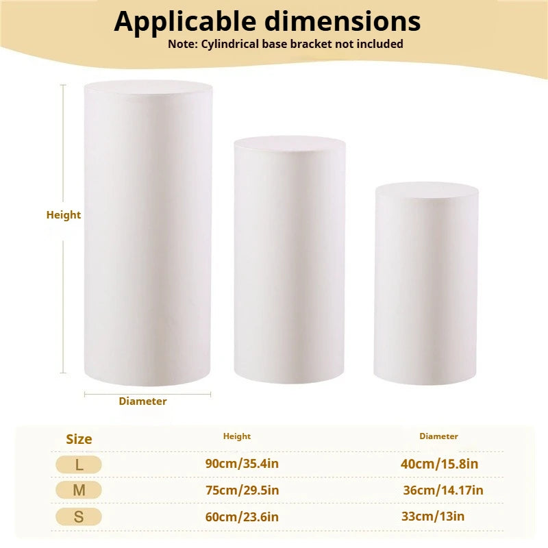 Cylinder Stand Covers - 5PCS/3PCS Elastic Fabric Decor Sleeves for Wedding, Party & Baby Shower Events