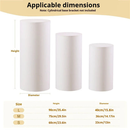 Cylinder Stand Covers - 5PCS/3PCS Elastic Fabric Decor Sleeves for Wedding, Party & Baby Shower Events