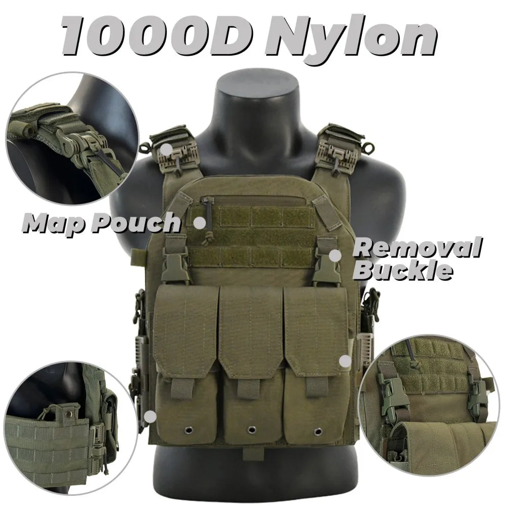 UNINOTAC Tactical Vest – High-Quality 1000D Nylon 6094K Vest with Quick Release & Triple Magazine Pouch