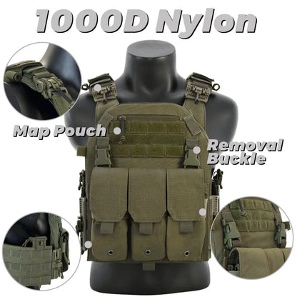 UNINOTAC Tactical Vest – High-Quality 1000D Nylon 6094K Vest with Quick Release & Triple Magazine Pouch