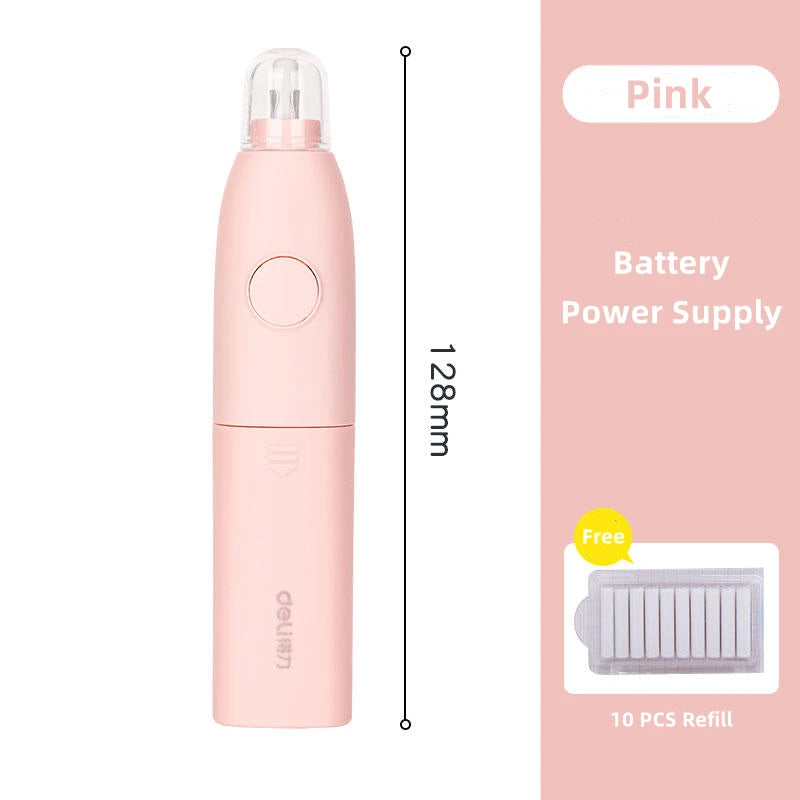 Electric Rubber Eraser Pen by Deli — Adjustable Auto Eraser for Writing, Sketching, and Drawing