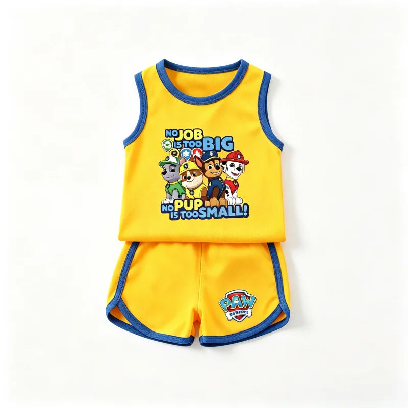 PAW Patrol Kids Sports Training Set - Breathable Mesh Sleeveless Soccer & Basketball 2-Piece Outfit
