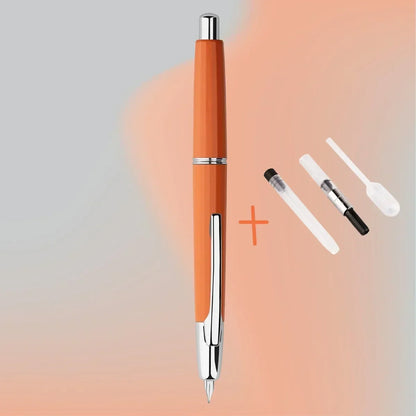 MAJOHN A2 Press Fountain Pen - Retractable EF Nib 0.4mm Resin Ink Pen with Converter, Lighter than A1, Perfect for Writing and Christmas Gift