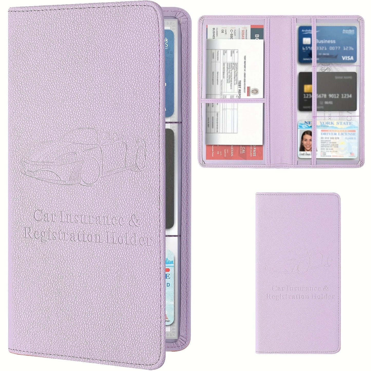 Premium Faux Leather Car Document Holder – Stylish Organizer for Men & Women, Stores Insurance, Registration & Manuals