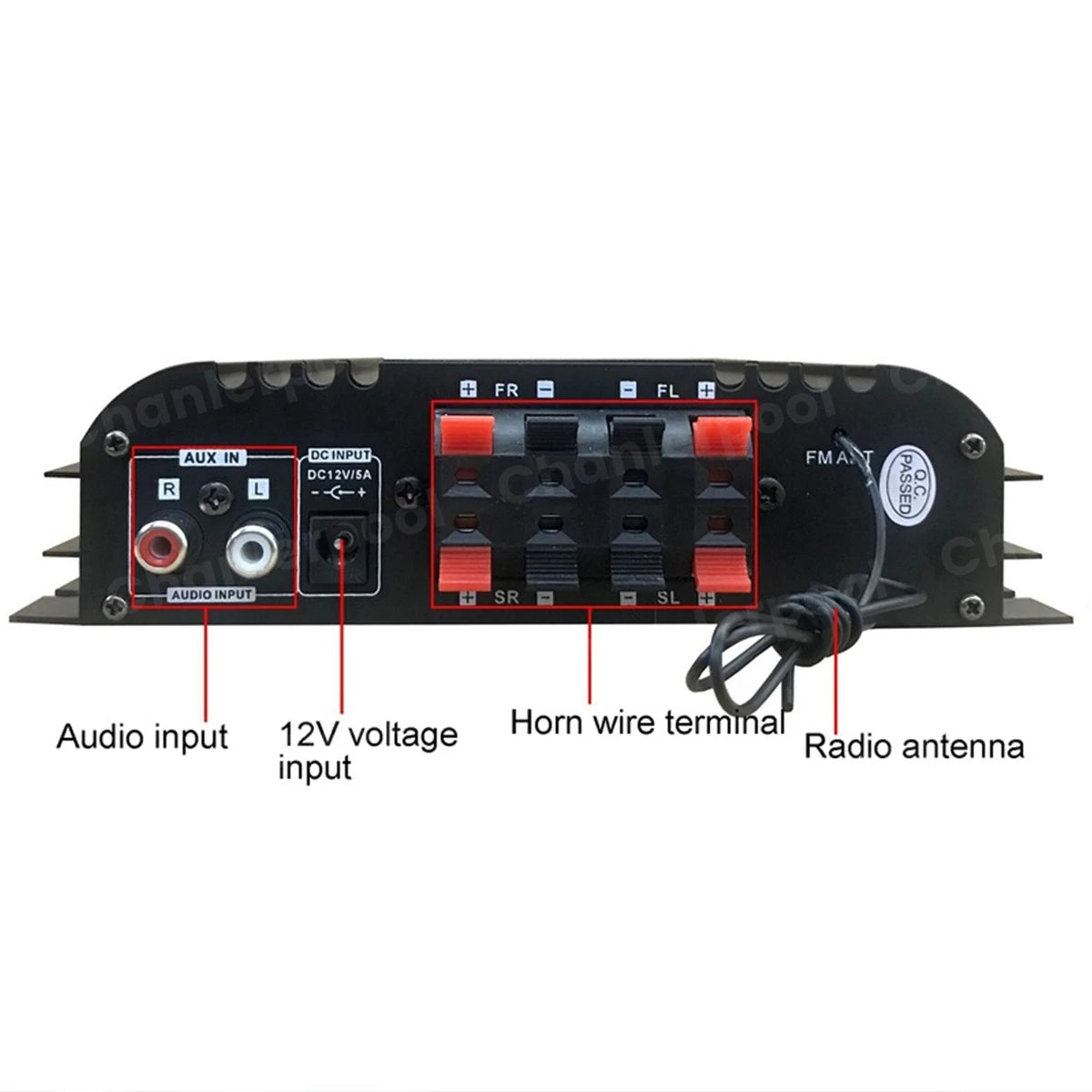 1600W Peak Power HiFi 4-Channel Digital Audio Amplifier – Bluetooth Karaoke Player with FM Radio & Remote Control