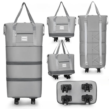Large Capacity Travel Backpack with Wheels – Portable Double-Layer Luggage Bag, Universal Detachable Storage for Checked Travel