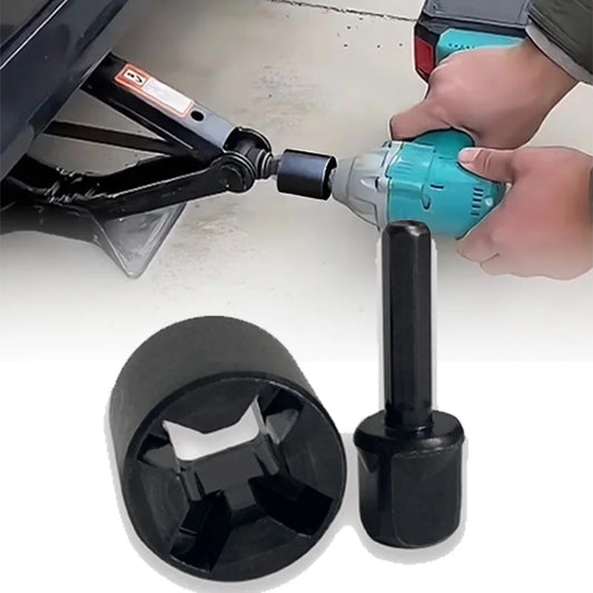 Steel Trailer Jack Drill Adapter - Universal Electric Conversion Kit for RV, Camper & Boat Jacks 1500LB Capacity