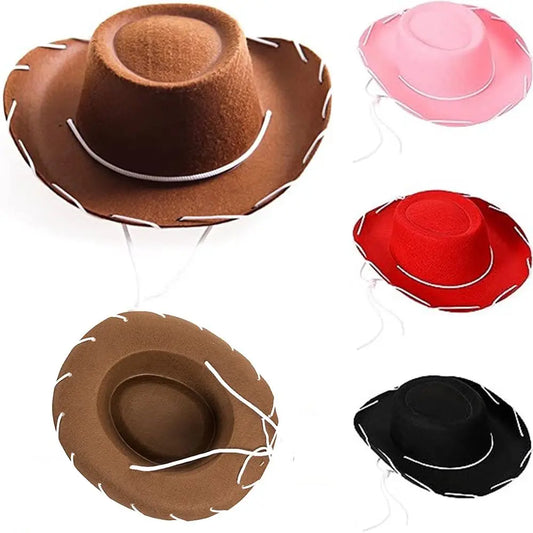 Adjustable Western Cowboy Hat for Kids – Felt Cosplay, Costume Prop, Cowgirl & Princess Party Hat