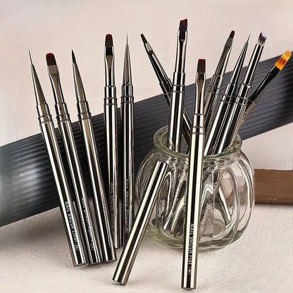 Nail Art Liner Brushes – Striping & Drawing Pens for Elongated Lines, 6–25mm Professional Manicure Design Tools