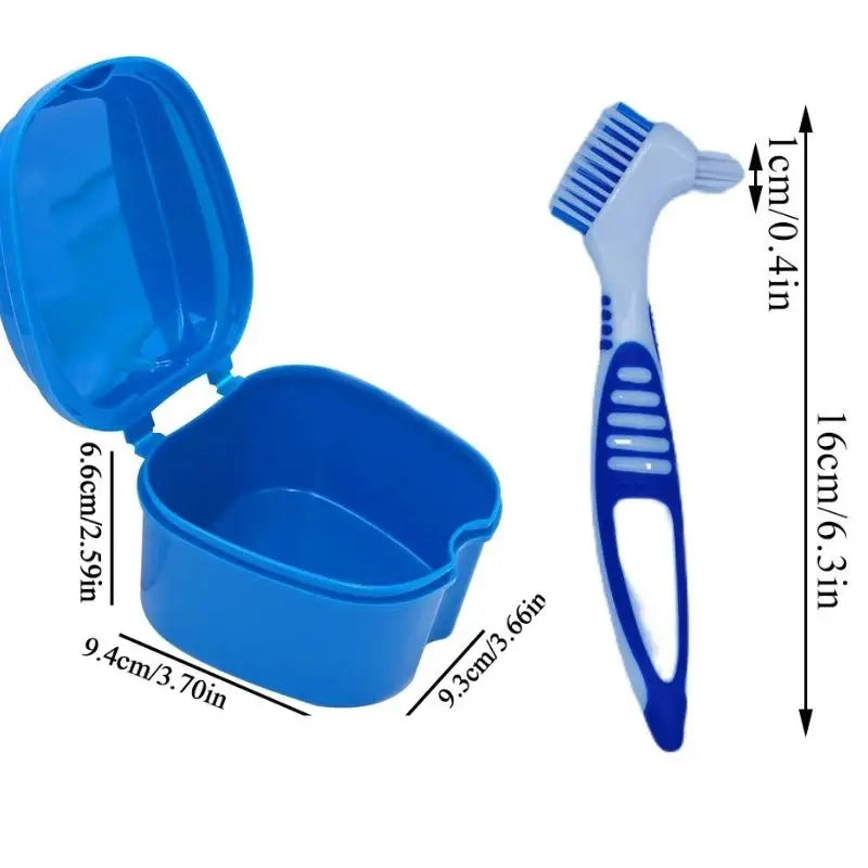 Dental Retainer Storage Case - 2-Piece Orthodontic Mouth Guard and Denture Organizer Box for Oral Care Accessories