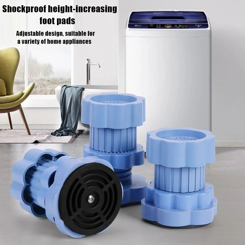 Adjustable Shock-Absorbing Foot Pads – Non-Slip, Moisture-Proof Height Extenders for Washing Machines & Refrigerators