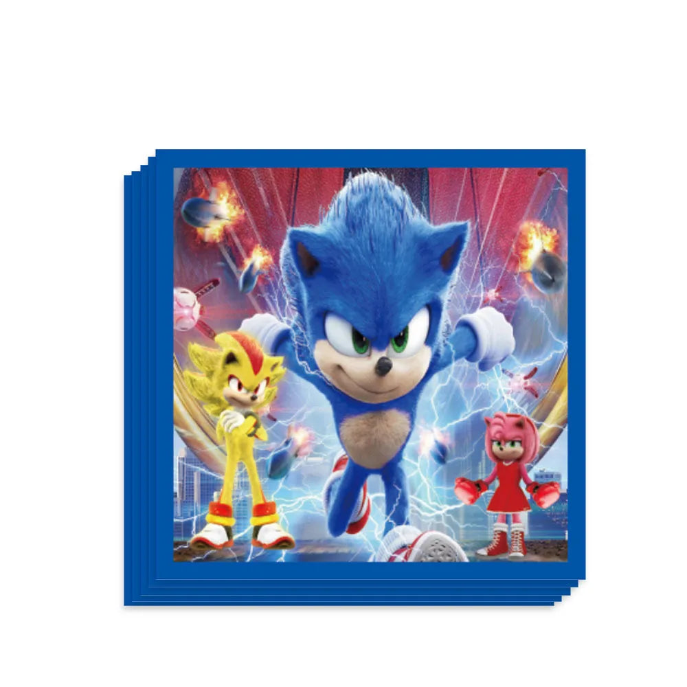 Sonic Birthday Party Decoration Set – Hedgehog Theme Tableware & Supplies with Plates, Cups, Napkins, Tablecloth & Party Accessories for Kids Party Gifts