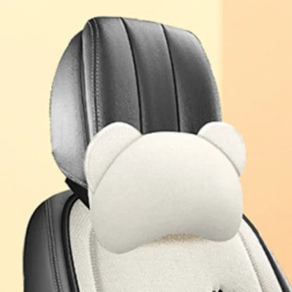 Universal Cartoon Bear Linen Car Seat Cushion - Cute, Breathable, Anti-Slip Seat Protector for Women and Everyday Driving