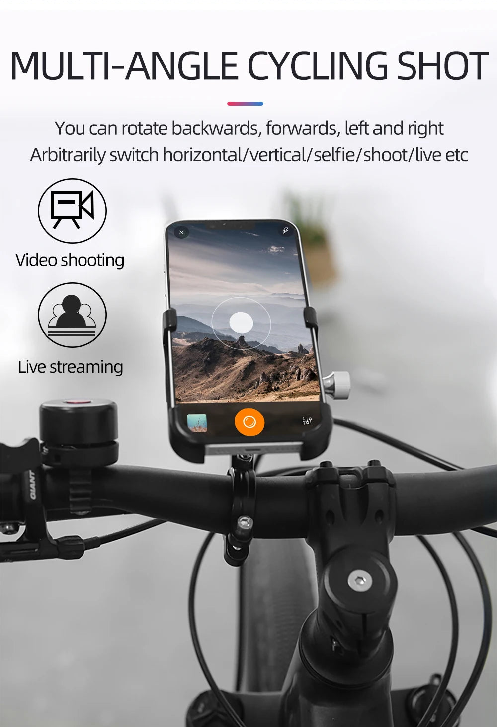 ThinkRider Anti-Vibration Bicycle Phone Mount for Mountain & Road Bikes – Navigation & Mobile Stand for E-Bikes