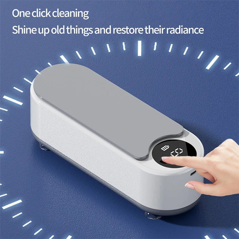 Portable Household Cleaning Machine – 450ML Vibration Cleaner for Rings, Glasses, Makeup Brushes & Jewelry