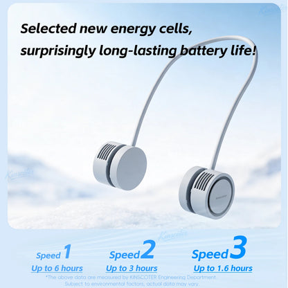 Portable Foldable Neck Fan – 1600mAh USB Rechargeable Personal Cooling Fan, Silent Mini Hands-Free Fan for Sports, Travel & Outdoor Use