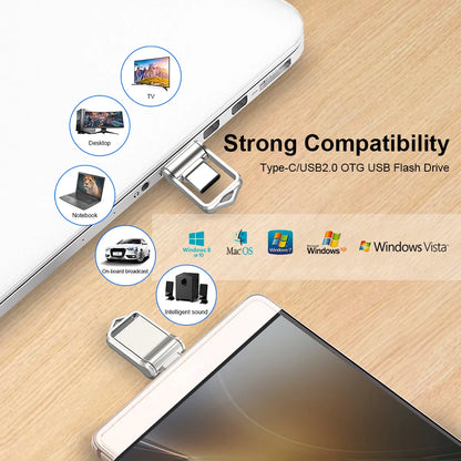OTG Type-C Pen Drive – Mini Metal USB Memory Stick 32GB to 128GB for Smartphones & Huawei