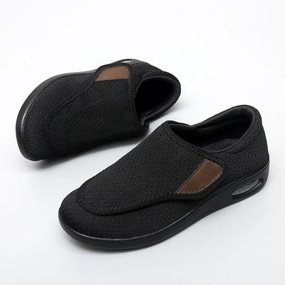 Orthopedic Wide Fit Comfort Walking Shoes for Swollen Feet, Adjustable Soft Diabetic Support Shoes for Everyday Pain Relief