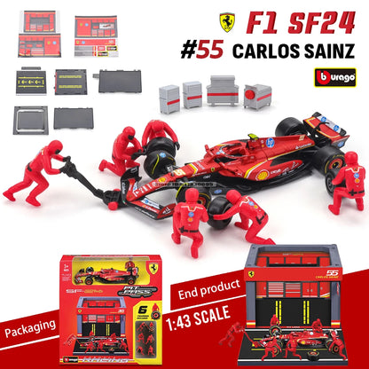 Bburago 1:43 2024 F1 Ferrari SF24 & RB20 Alloy Die-Cast Car Model – Luxury DIY Toy Series
