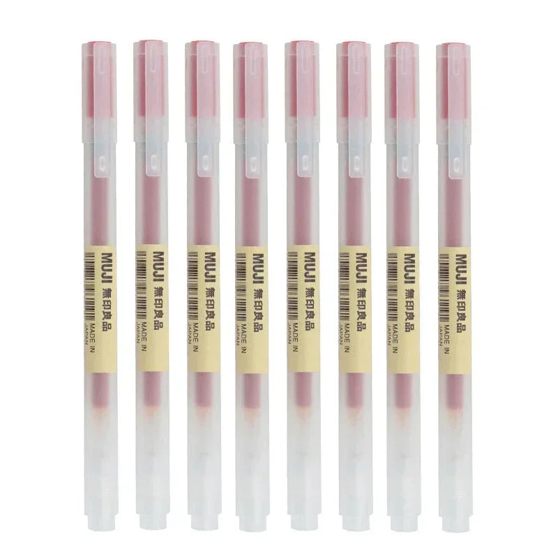 MUJI Gel Pen Set - 6/8PCS Fine Point Ink Pens 0.38mm/0.5mm Black Blue Red Office & School Stationery