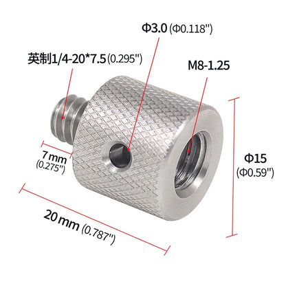 Reinforced Camera Screw Adapter - 1/4 to 3/8 Inch Male Female Thread Converter for Tripod Monopod Ball Head Light Bike Mount