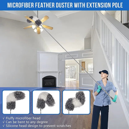Extendable Microfiber Duster Brush - Versatile Cleaning Tool for Dusting Car and Furniture Gaps