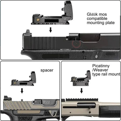 Mini Red Dot Sight - Flip Up Compact Reflex Optic Scope with 20mm 1913 Mount for Glock MOS Pistols & Hunting Rifles