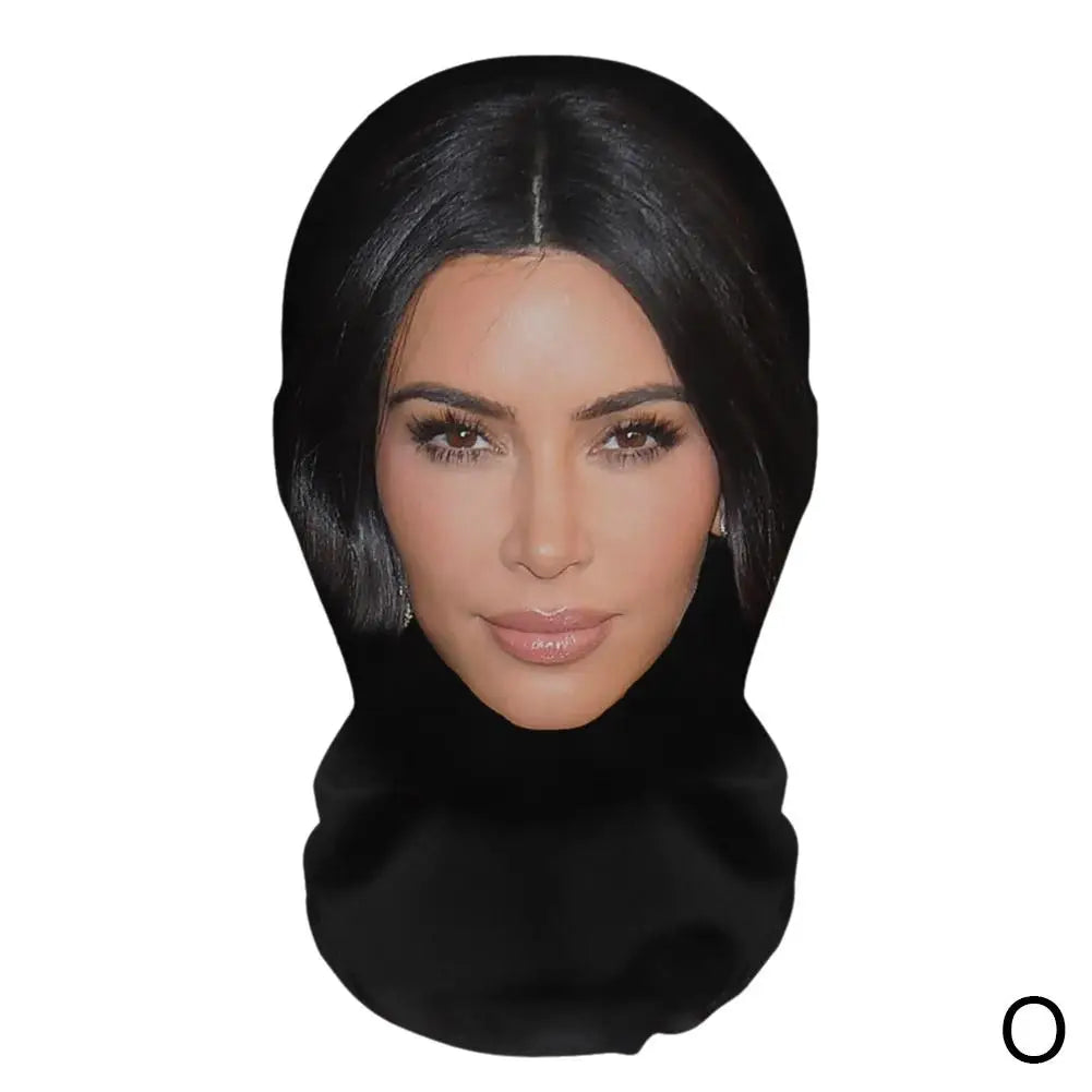 3D Balaclava Mask Hat - Seamless Kanye Face Mask for Pranks, Celebrity Hip Hop Hood Headgear