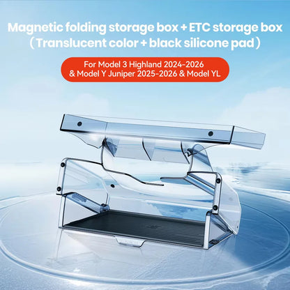 YZ Tesla Model 3/Y Highland Juniper Magnetic Under Screen Storage Box - Hidden Tray Organizer