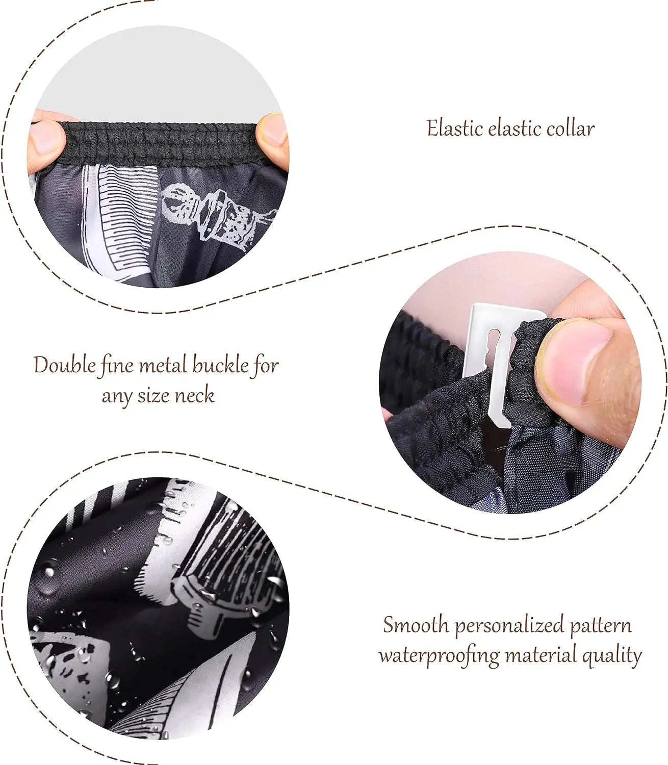 11pcs/15pcs Barber Salon Cloak Set – Adjustable Stylist Cape with Neck Buckle, Dust Removal Brush & Comb