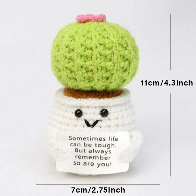 Positive Energy Crochet Doll — Handmade Knitted Plush Potato, Plant, Avocado, Bee & Animal Pocket Hug Emotional Support Gift