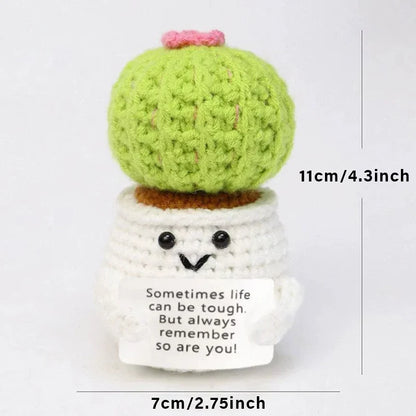 Positive Energy Crochet Doll — Handmade Knitted Plush Potato, Plant, Avocado, Bee & Animal Pocket Hug Emotional Support Gift