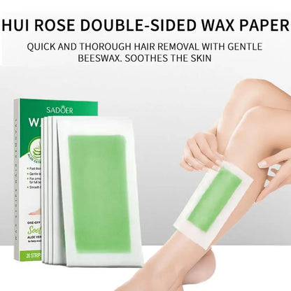 20-Piece Hair Removal Wax Strips - Cold Waxing Paper for Facial and Body Hair Removal at Home