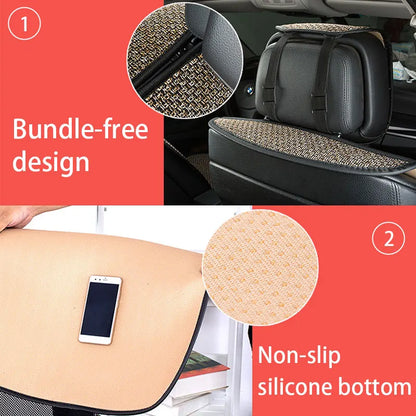 SEAMETAL Linen Car Seat Cover - Four-Season Breathable Anti-Slip Seat Protector