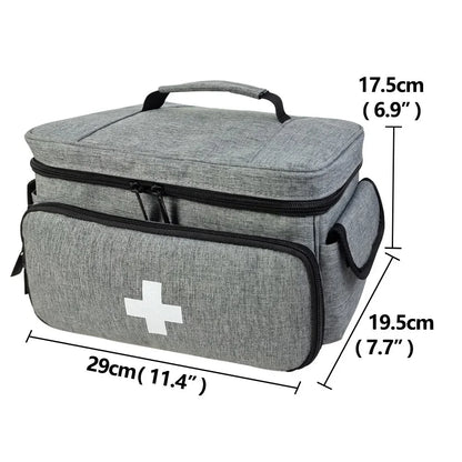 Travel First Aid Kit Bag — Multifunctional Medical Storage Organizer with Layered Medicine Boxes