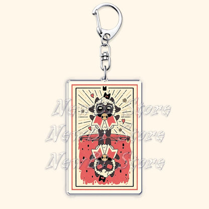 Funny Dark Video Game Sheep Keychain – Cute Lamb & Goat Bag Accessory Gamer Gift