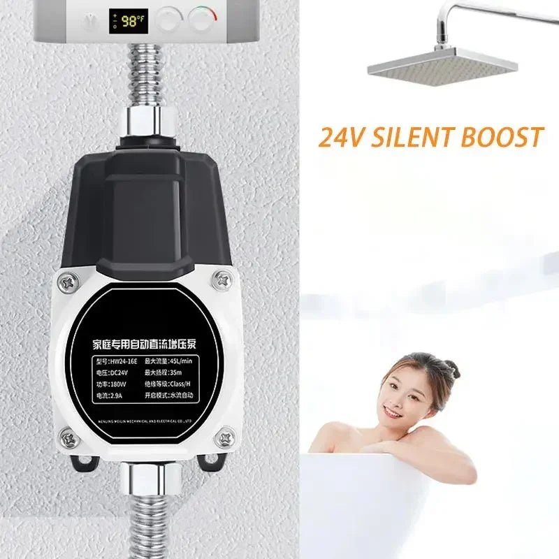 240W Automatic Bathroom Booster Pump 24V IP56 Waterproof – Shower & Faucet Water Pressure Controller for Hot & Cold Water System