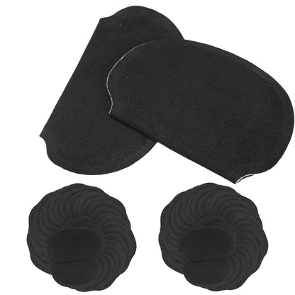 60pcs Underarm Sweat Pads – Non‑Woven Fabric Clothing Pads for Sweat Protection, Black