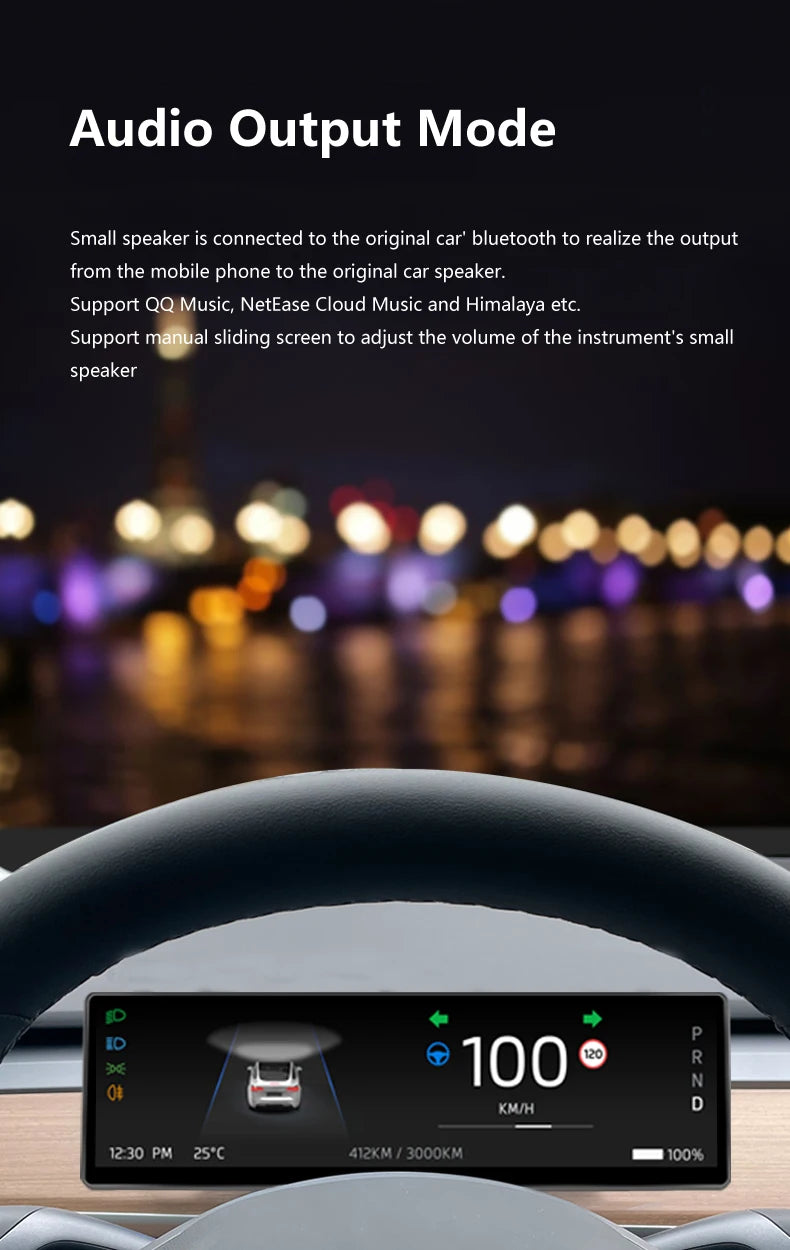 Carbar 8.8" Smart Dashboard Touch Screen – Wireless CarPlay & Android Auto for Tesla Model 3 & Y, Free Air Vent Camera