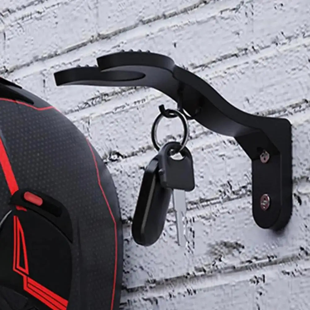 Motorcycle Helmet Holder Wall Mount - Head Gear Hook & Hat Hanger Stand for Helmets, Football & Bicycle Caps