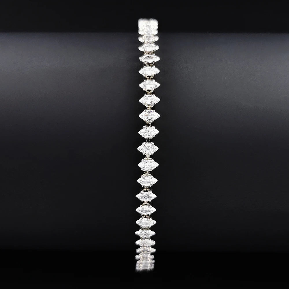2024 New Luxury Tennis Bracelet – Marquise, Oval & Square Cut Silver Bracelet for Women, Party Gift Jewelry S7062